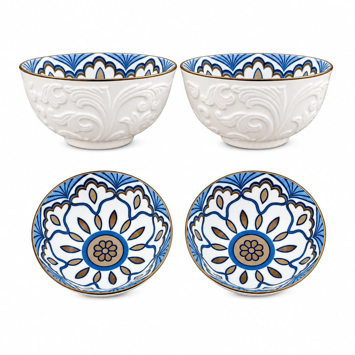 Mandala Pattern Ceramic Bowls Set