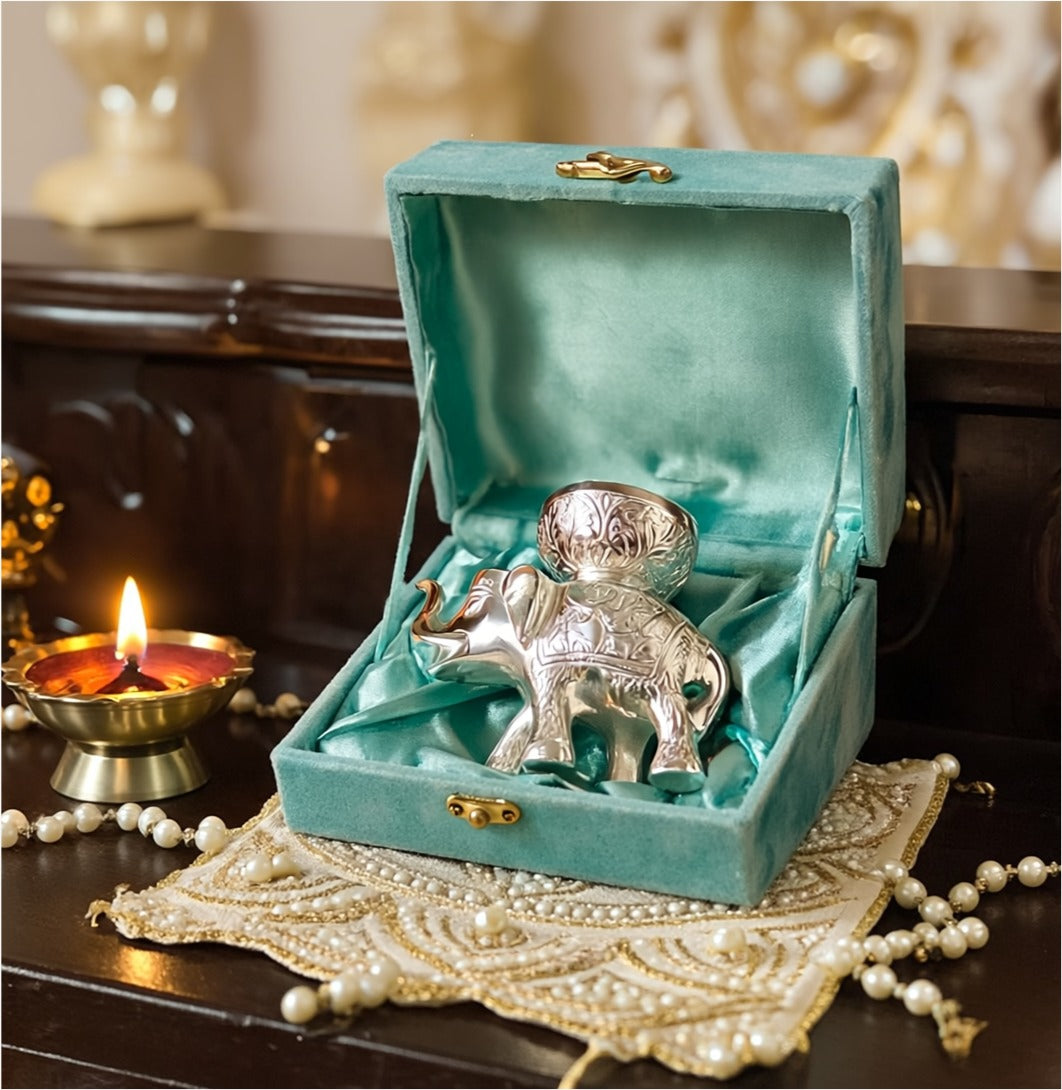 Premium Silver-Finish Traditional Decorative Gift Set