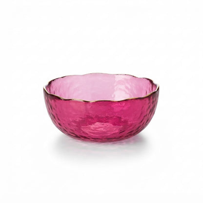 Scalloped Pink Glass Bowl