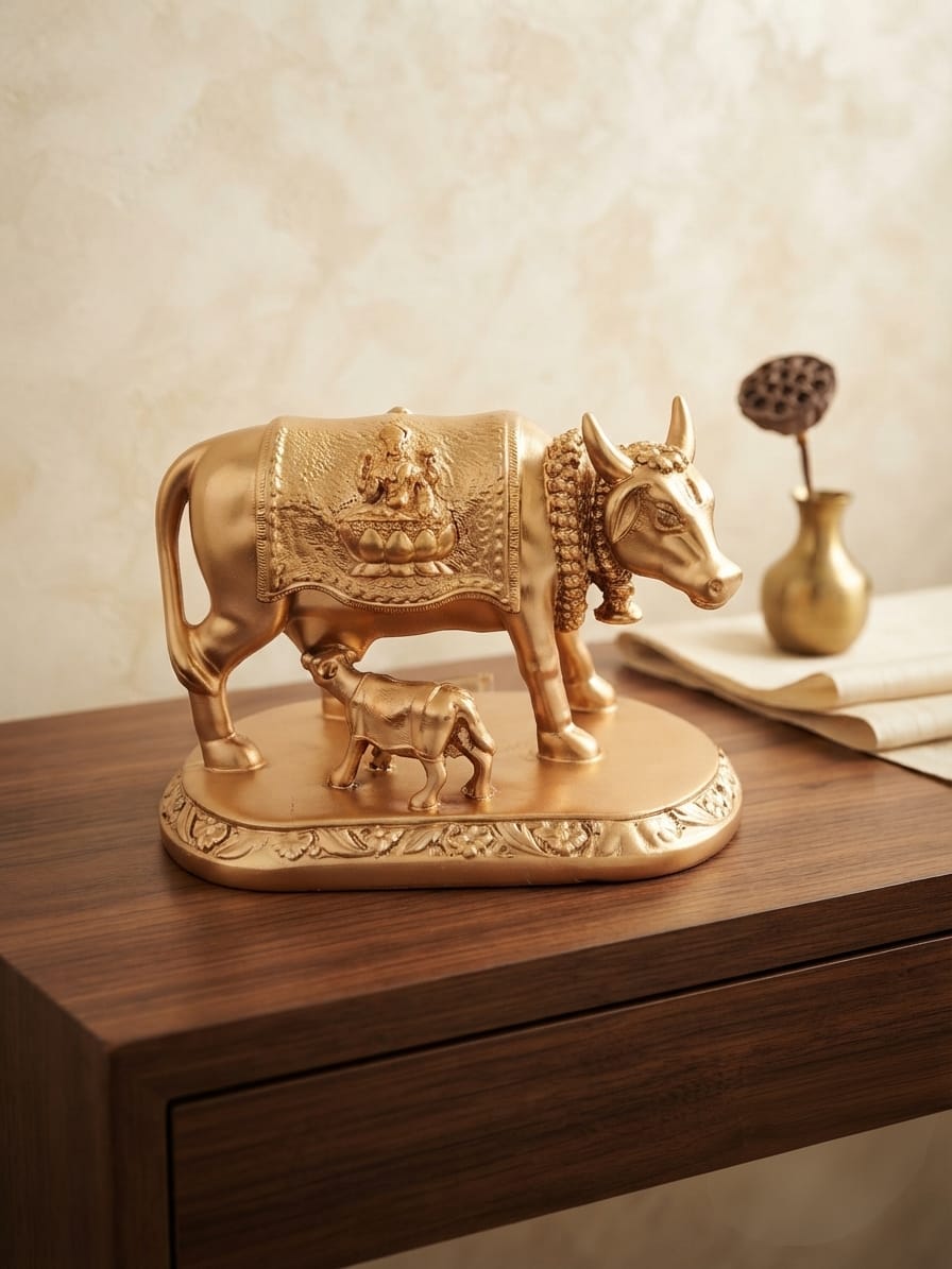 Kamdhenu Cow and Calf Showpiece