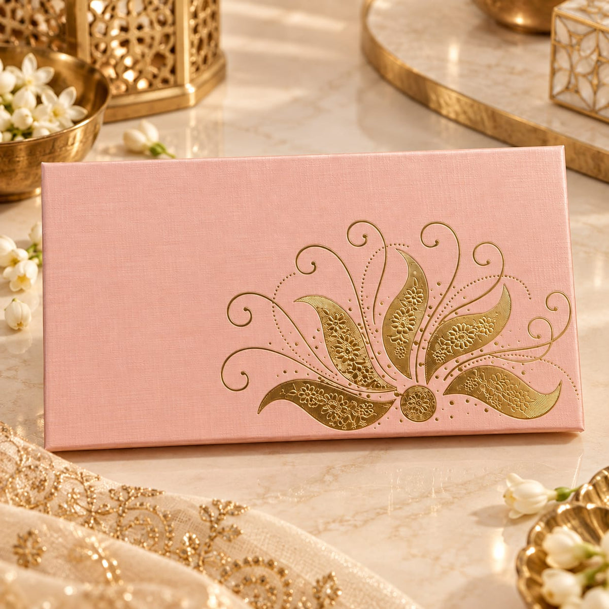 Golden Floral Shagun Envelopes
