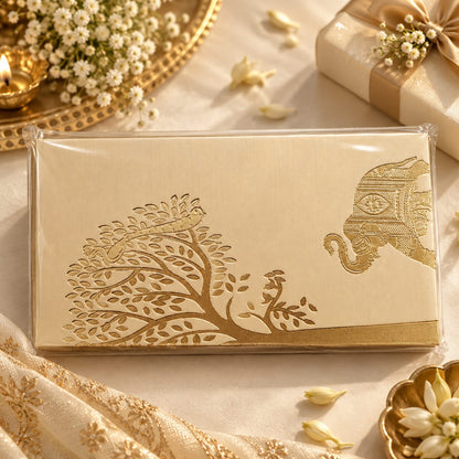 Golden Arbor Elephant Shagun Envelope
