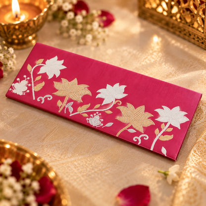 Magenta Floral Shagun Envelopes