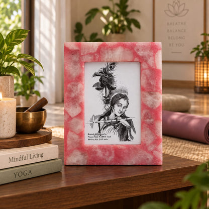 Lord Krishna Red and White Mosaic Frame