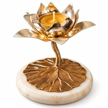 Elegant Lotus Diya Tea-Light Holder