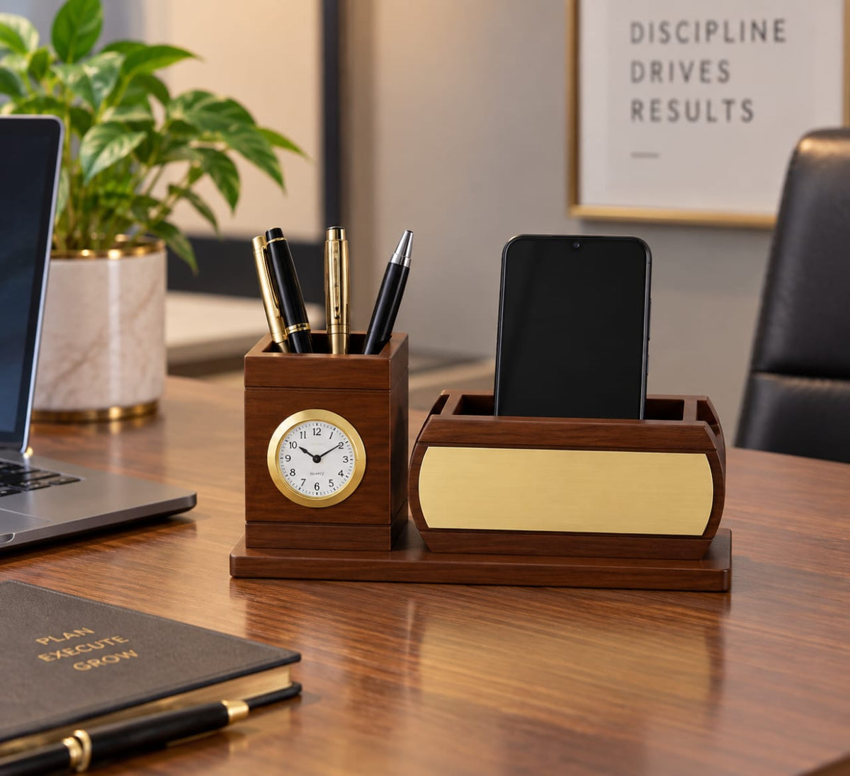Premium Wooden Multifunctional Desk Organizer