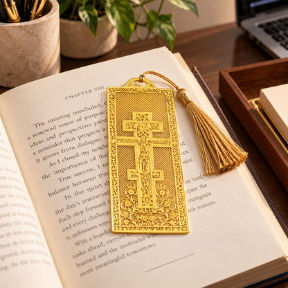 Golden Cross Filigree Bookmark