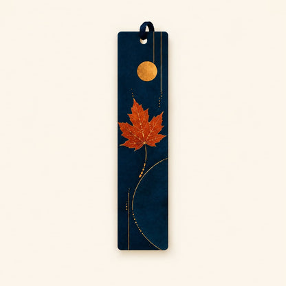 Blue and Gold Leaf Bookmark
