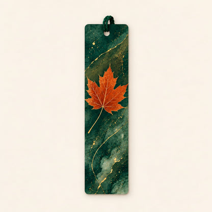 Green and Gold Leaf Bookmark