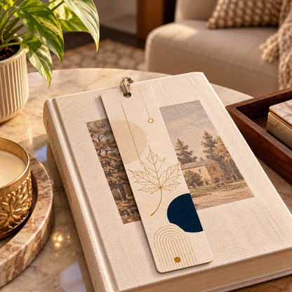 Beige and Minimalist Leaf Bookmark
