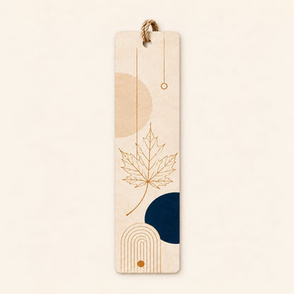 Beige and Minimalist Leaf Bookmark