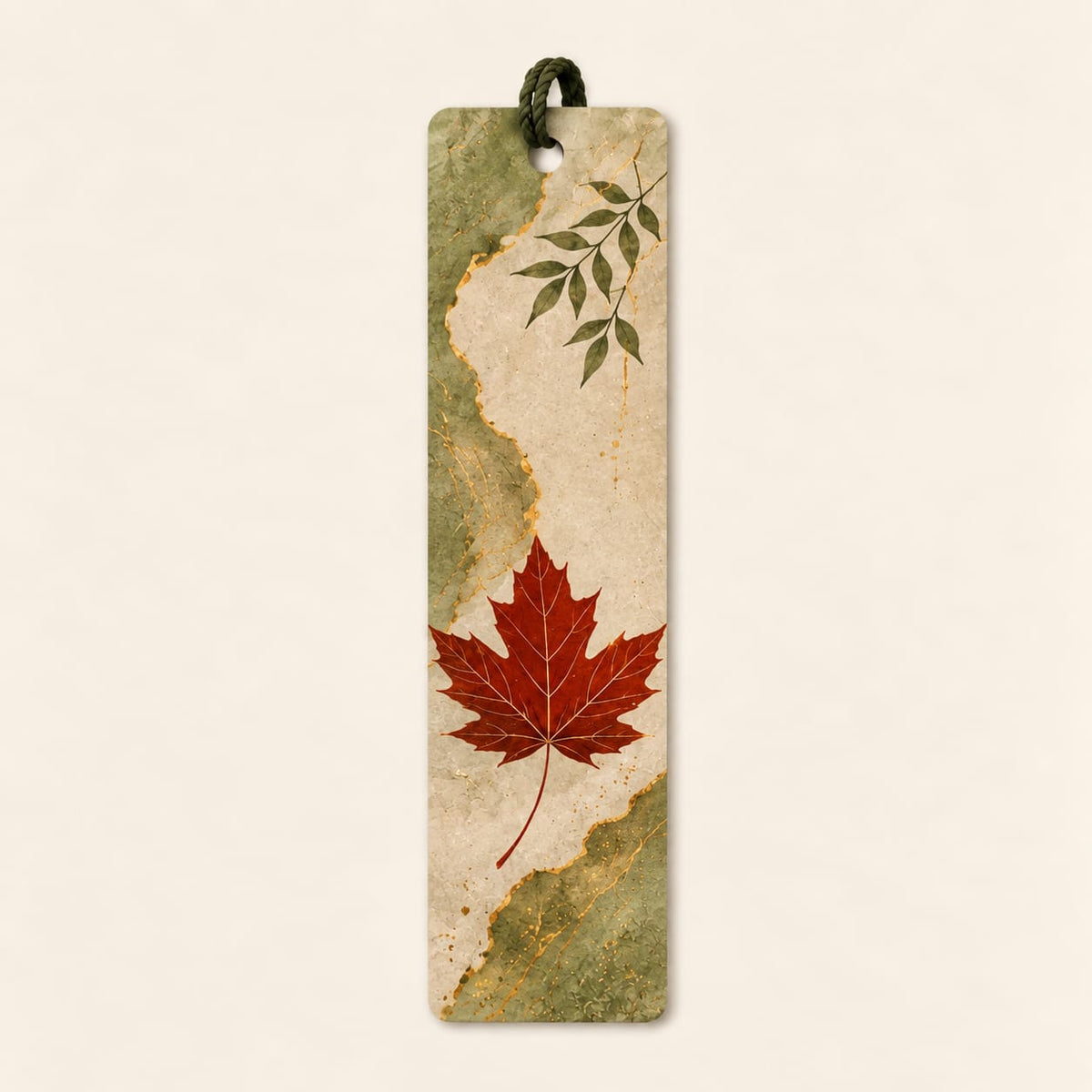 Green and Foliage Leaf Bookmark