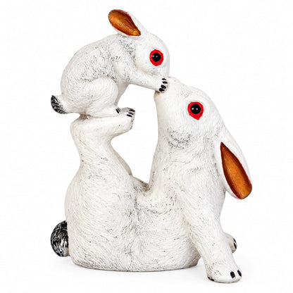 White Bunny Family Figurin