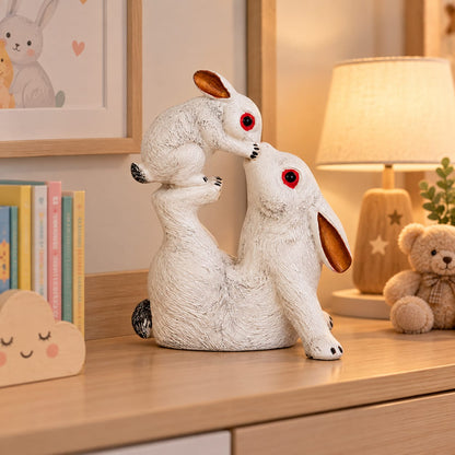White Bunny Family Figurin