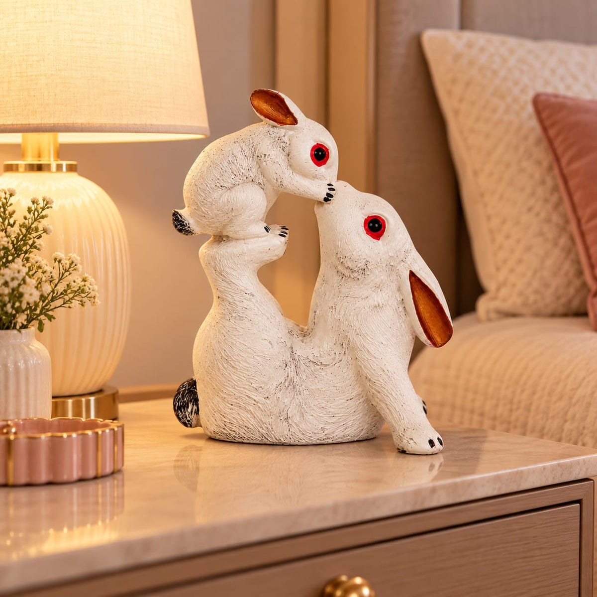 White Bunny Family Figurin