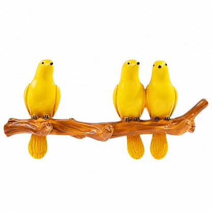 Yellow Birds on Branch Figurine