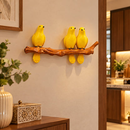 Yellow Birds on Branch Figurine