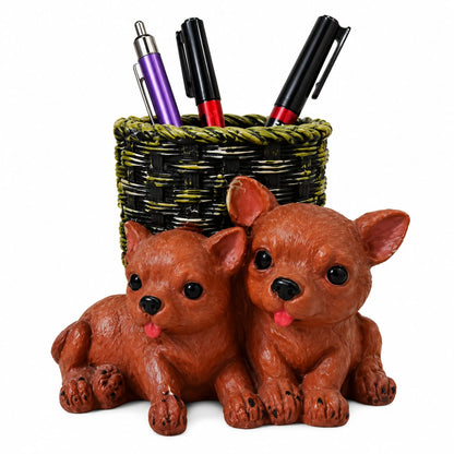 Puppy Pen Holder Figurine