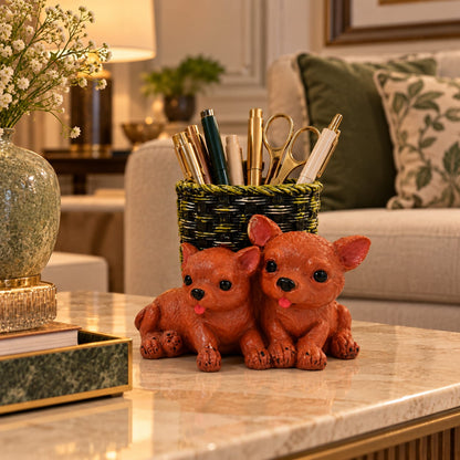 Puppy Pen Holder Figurine