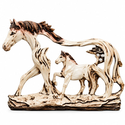 Galloping Horse & Foal Family Figurine