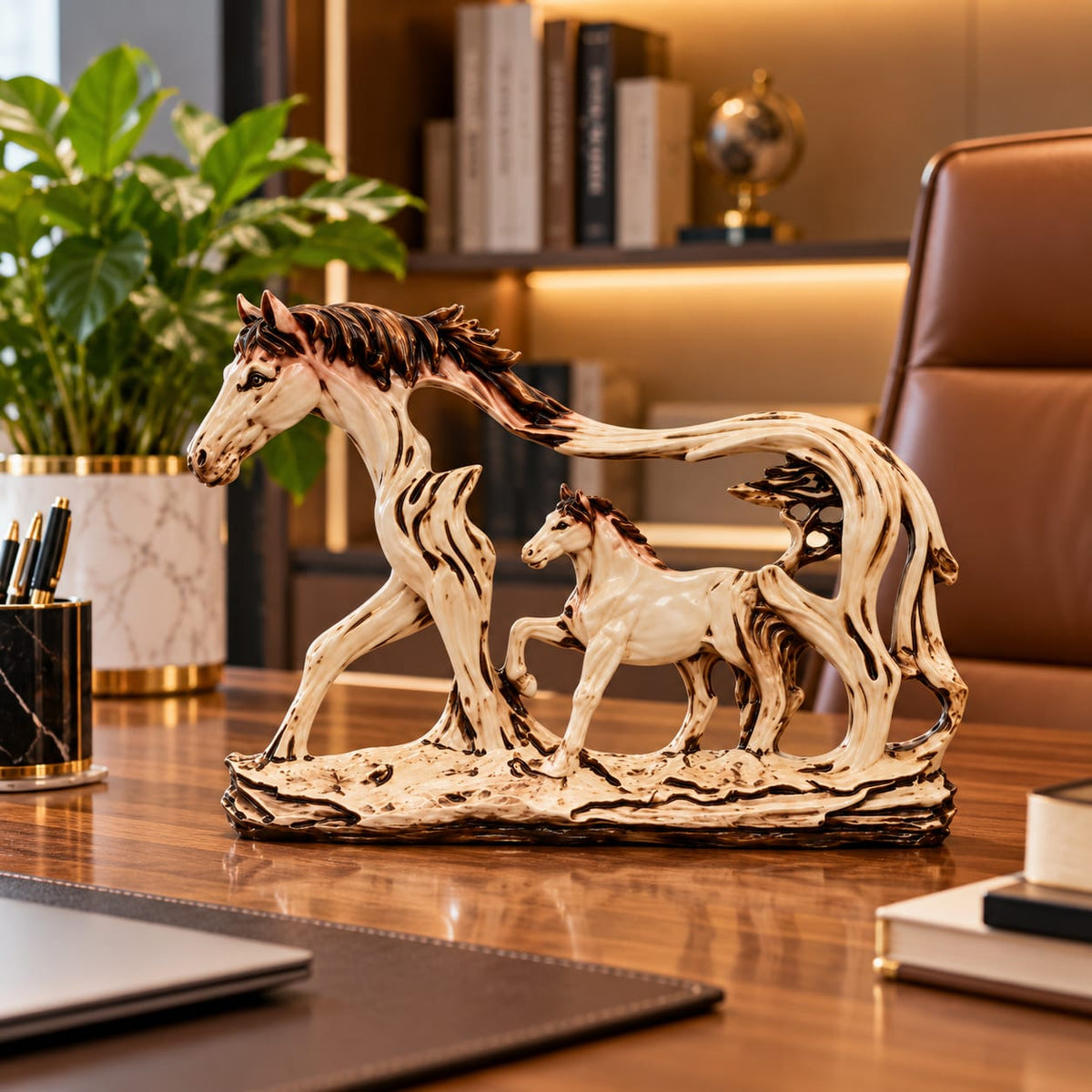 Galloping Horse & Foal Family Figurine
