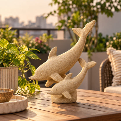 Leaping Dolphin Duo Decorative Figurine