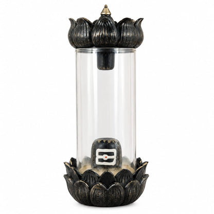 Lotus Shivling Glass Cover Figurine