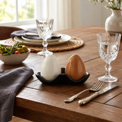 Egg-Shaped Salt and Pepper Shakers Set