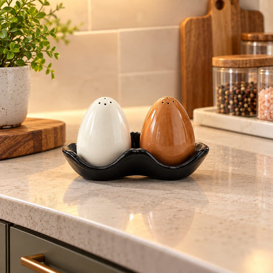 Egg-Shaped Salt and Pepper Shakers Set