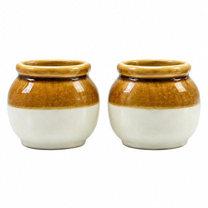 Two-Tone Ceramic Jars Set