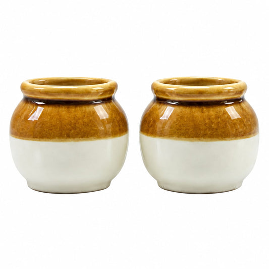 Two-Tone Ceramic Jars Set