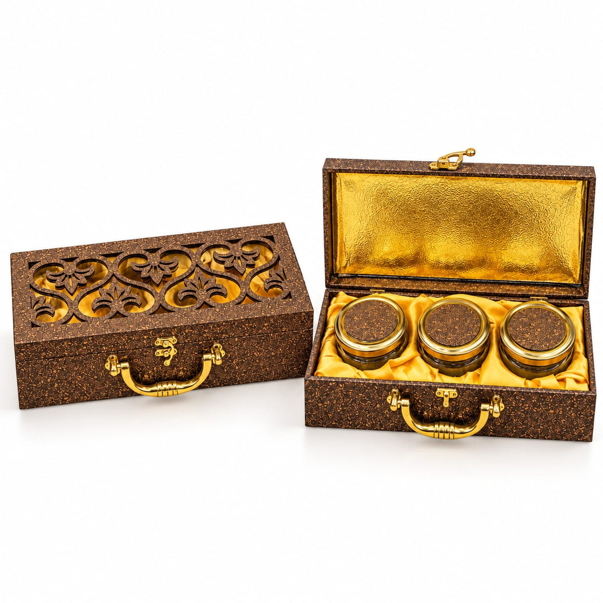 Gilded Lattice 3-Jar Dry Fruit Gift Box Set