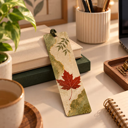 Green and Foliage Leaf Bookmark