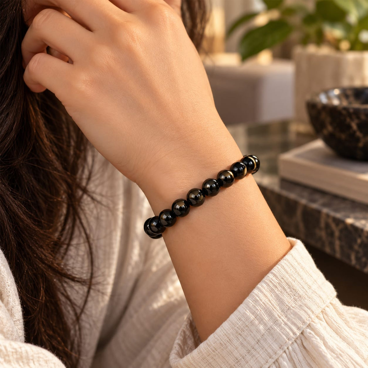 Black Obsidian Gemstone Bracelet