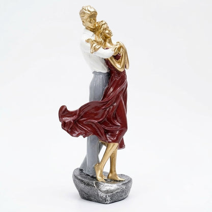 Romantically Embracing Couple Figurine