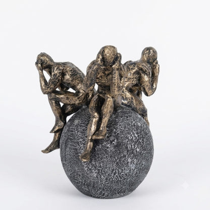 Thinking Figures on Globe Figurine