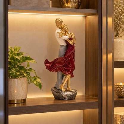 Romantically Embracing Couple Figurine