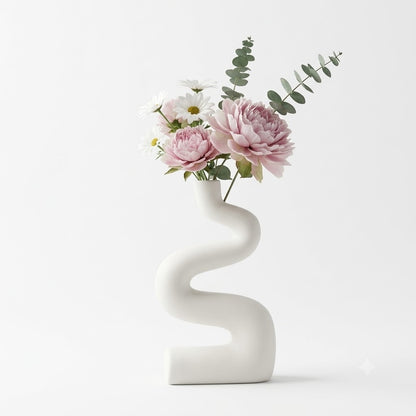 Aesthetic Matte White Abstract Showpiece for Living Room & Home Decor