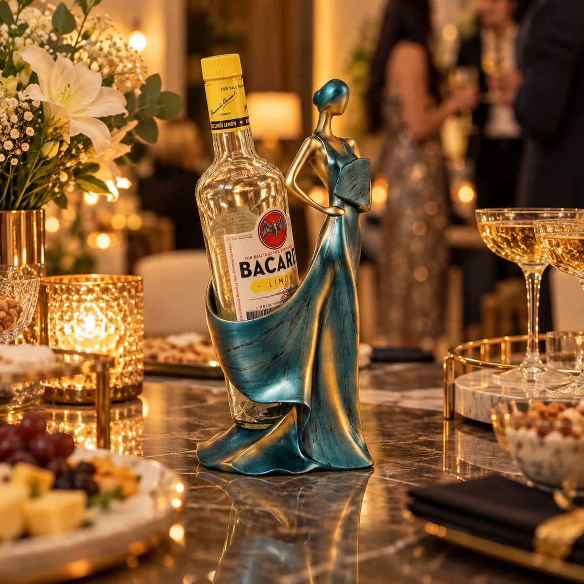 Lady Wine Bottle Holder Figurine