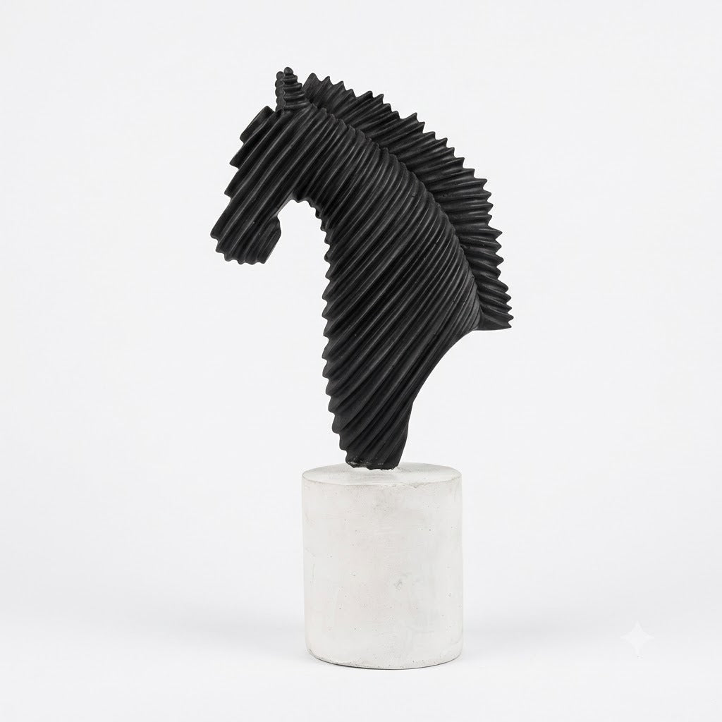 Aesthetic Black & White Equestrian Showpiece for Living Room & Home Decor