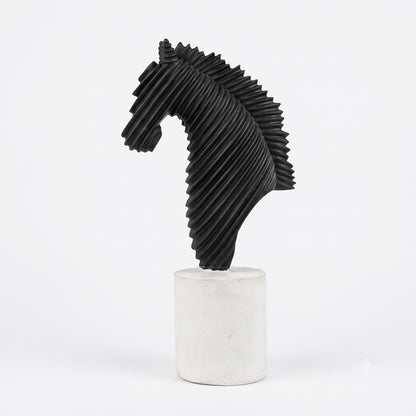 Aesthetic Black & White Equestrian Showpiece for Living Room & Home Decor