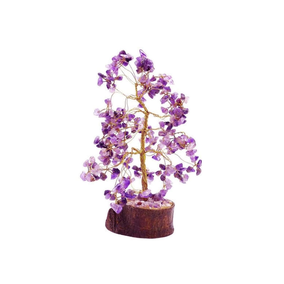 Amethyst Stone Tree for Peace & Spiritual Growth - close-up detail