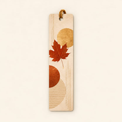 Beige and Rust-Orange Leaf Bookmark
