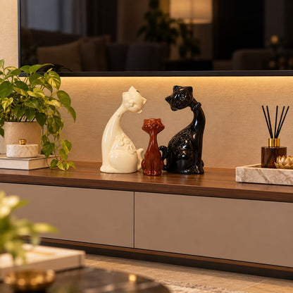 Ceramic Cat Trio Figurine Set