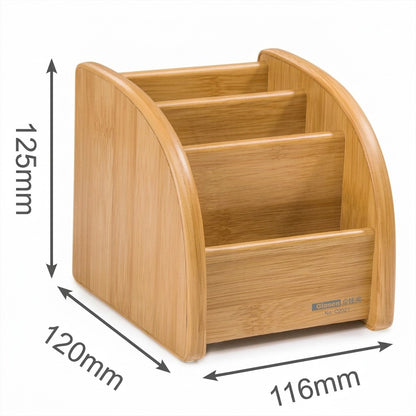 Compact Multi-Section Wooden Desk Organizer