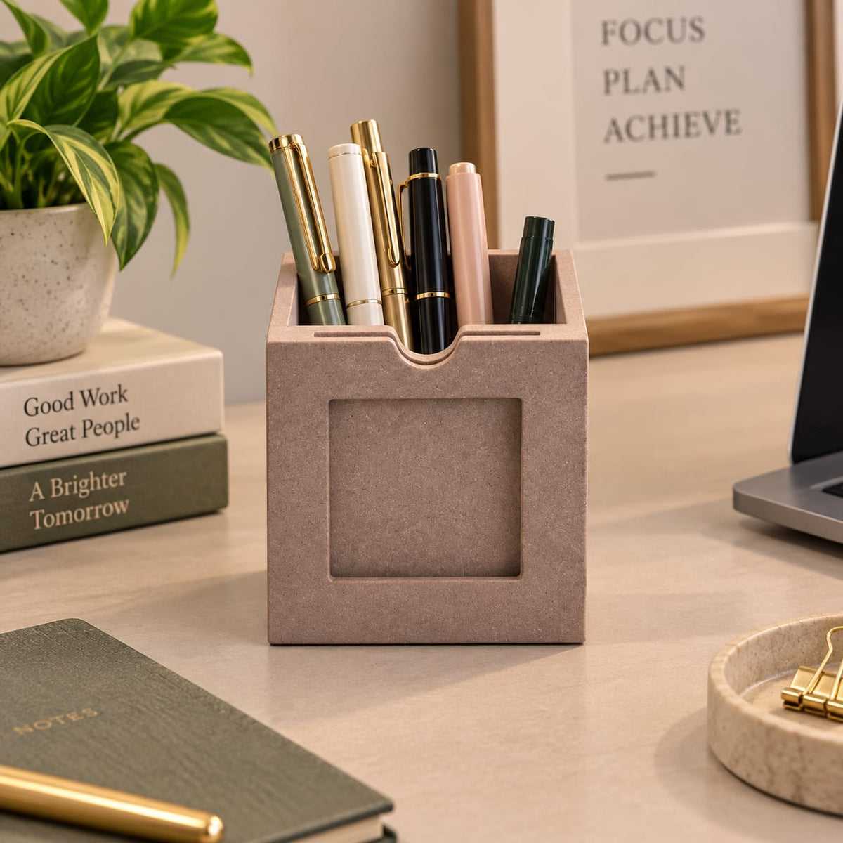 Compact Wooden Desk Storage Box