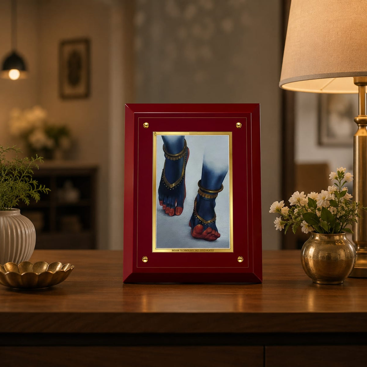 Divine Charan Paduka MDF Framed Art