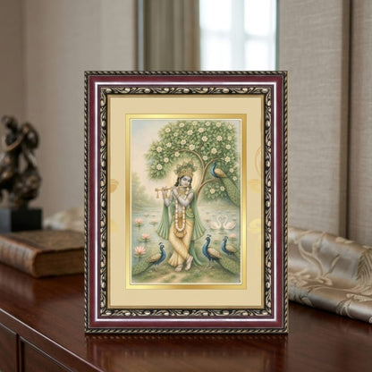Divine Krishna Nature Ornate Framed Art - detail view