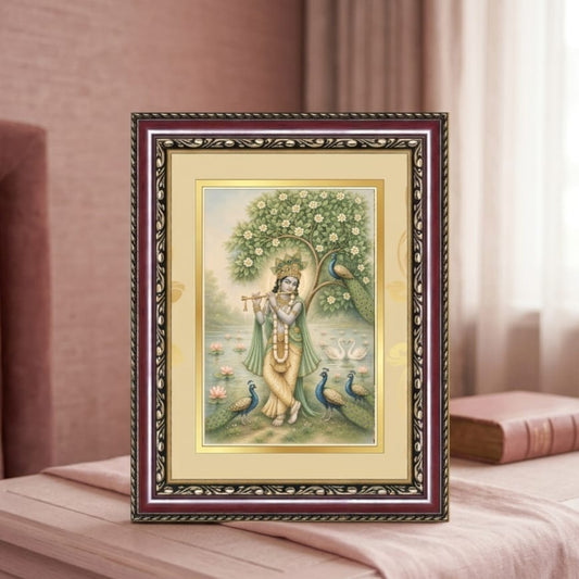 Divine Krishna Nature Ornate Framed Art