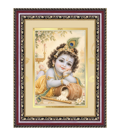 Divine Little Krishna Framed Art - close-up detail